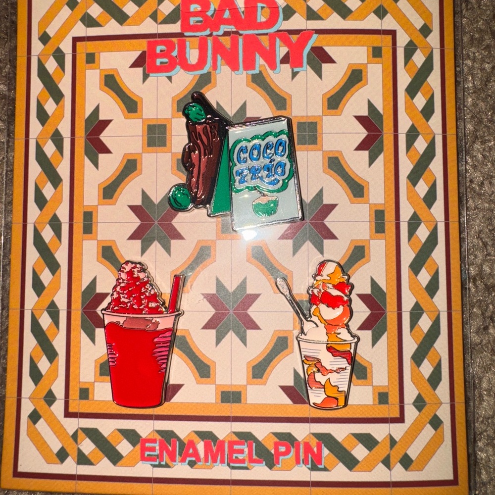 Bad Bunny Enamel Pin Set official merch from Puerto Rico!!!